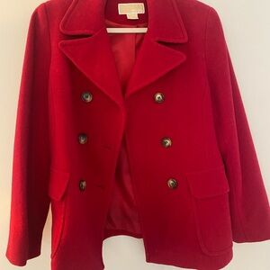 Michael Kors Vibrant Red Pea Coat
